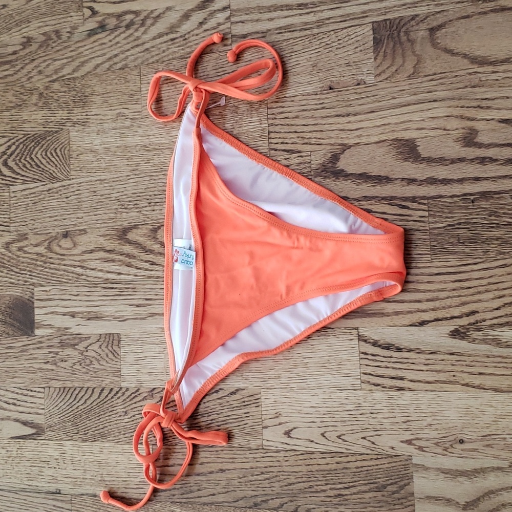 (L) Aqua Funky Neon Bikini Bottoms Swimwear Beach Pool Vacation Ocean